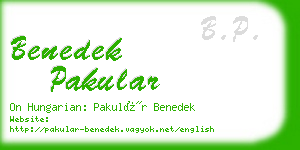 benedek pakular business card